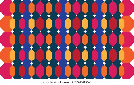 Colorful hexagon lantern shape background pattern