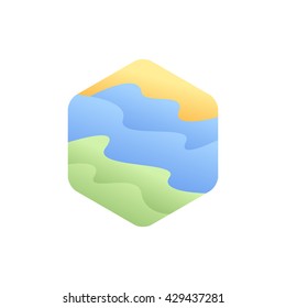 Colorful Hexagon logo. Creative Design