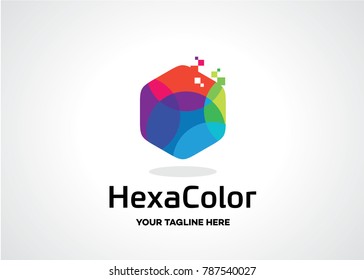 Colorful Hexagon Logo Template Design Vector, Emblem, Design Concept, Creative Symbol, Icon
