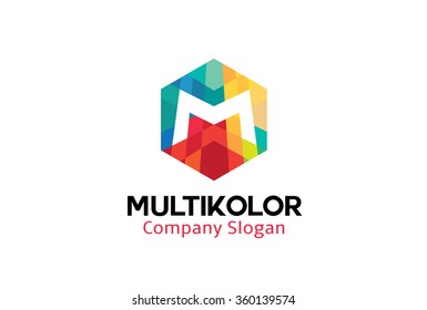 Colorful Hexagon Multicolor Logo Vector Symbol Icon Design Illustration 