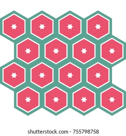 Colorful hexagon pattern.