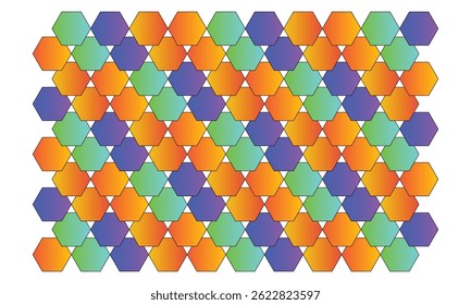 Colorful Hexagon Pattern Background Decorative Element Abstract Composition