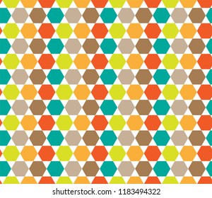 colorful hexagon pattern. seamless geometric background