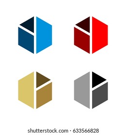 Colorful Hexagon Pieces Logo Template Illustration Design. Vector EPS 10.
