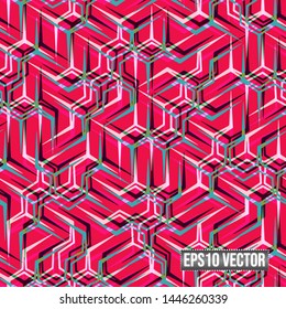 Colorful Hexagon Sharp Stripes Seamless Pattern