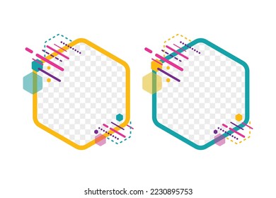 colorful Hexagon shelf, Minimal Japanese style. floating on the wall copy space hexagon for photo or image. hexagon frame picture background vector illustration. diagonal line pattern.