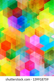 colorful hexagon texture, background. seamless cover design