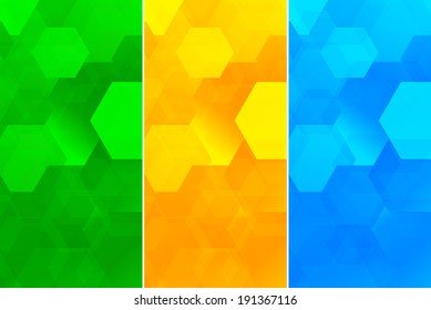 Textura hexagonal colorida, fondo. diseño de cubierta transparente