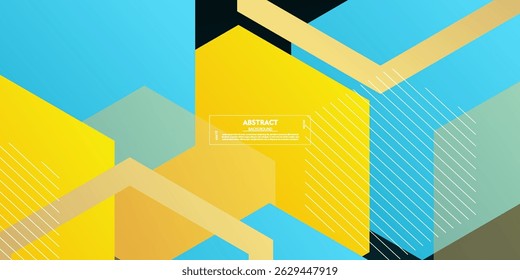 Colorful hexagonal abstract background with blue and orange combination color pattern. Vector Eps10