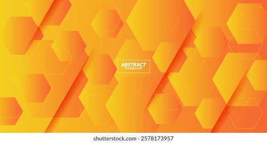 Colorful hexagonal abstract background with yellow and orange gradient combination color pattern. Vector Eps10