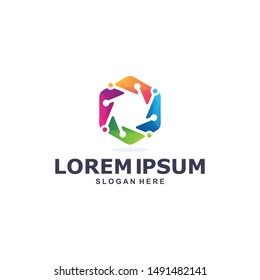 Colorful Hexagonal Abstract Logo Template