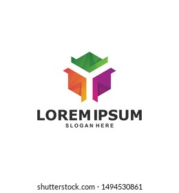 Colorful Hexagonal Abstract Logo Template