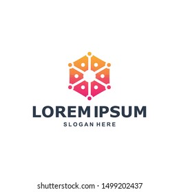 Colorful Hexagonal Abstract Logo Template