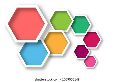 Colorful hexagonal design for free space background as business and presentation template concept. vector illustration.