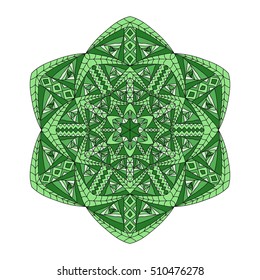 Colorful hexagonal pattern. Floral ethnic mandala  for textile, sportswear, umbrellas