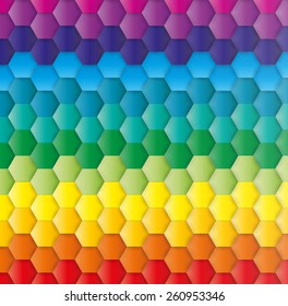 Colorful hexagonal shapes background
