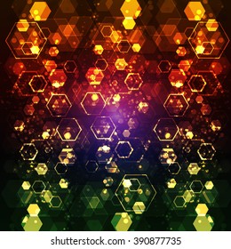 Colorful hexagons background. Vector illustration.