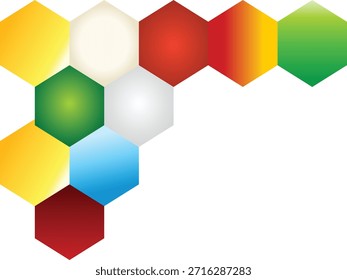 hexágonos coloridos, gradiente, patrón escalonado, estructura de panal, diseño abstracto, moderno, geométrico