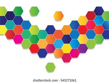 Colorful hexagons template background
