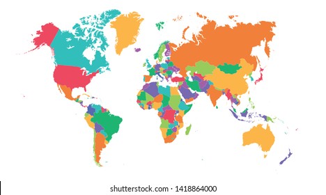 Colorido Mapa del mundo de los vectores