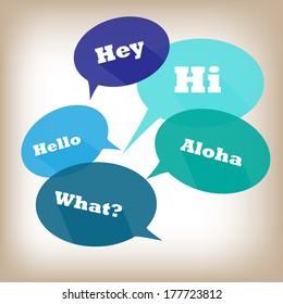Colorful Hi Speech Bubbles