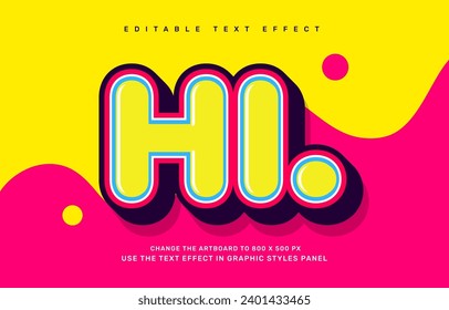 bunter Hi-text-Effekt, Comic-bearbeitbare Texteffekt-Vorlage
