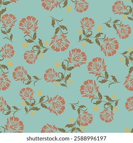 Colorful hibiscus flower with tropical leaf seamless pattern design for summer holidays background