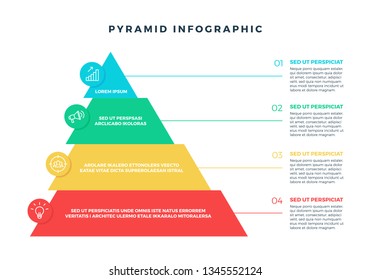 Colorful Hierarchy Pyramid Infographic Elements Steps Stock Vector ...