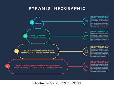 Colorful Hierarchy Pyramid Infographic Elements Steps Stock Vector ...