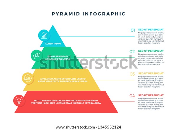 Colorful Hierarchy Pyramid Infographic Elements Steps Stock Vector ...