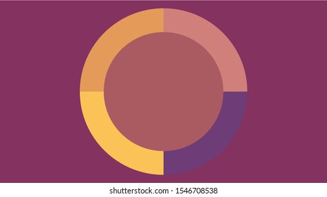 Colorful high resolution wallpaper with circle and different flat, light and bright colors. Inspired by autumn fall color palettes. Violet, yellow.