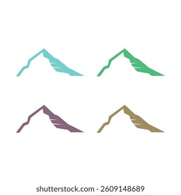 COLORFUL HILLS SIGN SYMBOL LOGO VECTOR ISOLATED ON WHITE