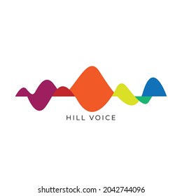colorful hills and waves logo vector