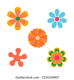 Colorful Hippie Daisy Flower Vector Isolated Stock Vector (Royalty Free ...