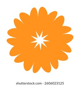   Colorful Hippie Flower Icons.  Rounded and wavy flowers art, colorful, funky and groovy retro style, eps 10