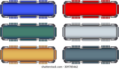 Colorful hi-tech buttons vector set