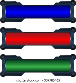Colorido conjunto vectorial de botones de alta tecnología