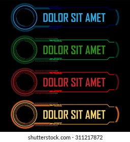 Colorful hi-tech buttons vector set