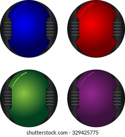 Colorful hi-tech buttons vector set