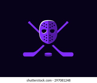 Colorful hockey equipment icon. Vector illustration.