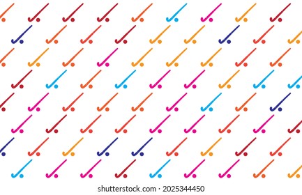 Colorful Hockey Seamless Pattern Background