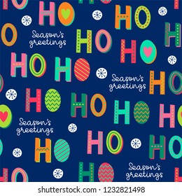 Colorido Hohoho fondo sin fisuras para el diseño de Navidad. Se ríen de Santa Claus.
