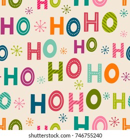 Colorful  Hohoho seamless pattern background for christmas design. Santa claus laugh.