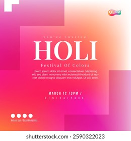 Colorful Holi Celebration Social Media Template