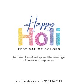 Colorful Holi festivals Greeting for best wishes and social media post