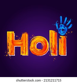 Colorful holi letter creative poster