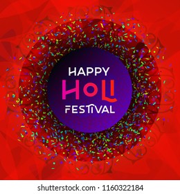 Colorful holi mandala festival background template in modern stylish gradient