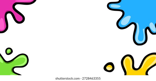 La pintura colorida de Holi salpica el Anuncio del Vector con el espacio de la copia, diseño abstracto brillante