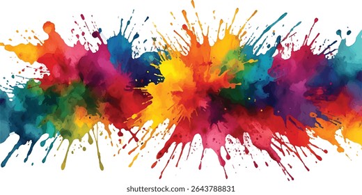 Pó holi colorido sobre fundo branco. Explosão colorida do pó da cor da pintura holi do arco-íris vibrante com cores brilhantes fundo branco isolado. explosão colorida do pó do arco-íris misto,