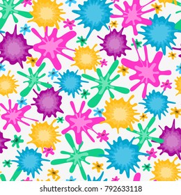 colorful holi, seamless background, texture, bright paint, splashes, vector, holiday